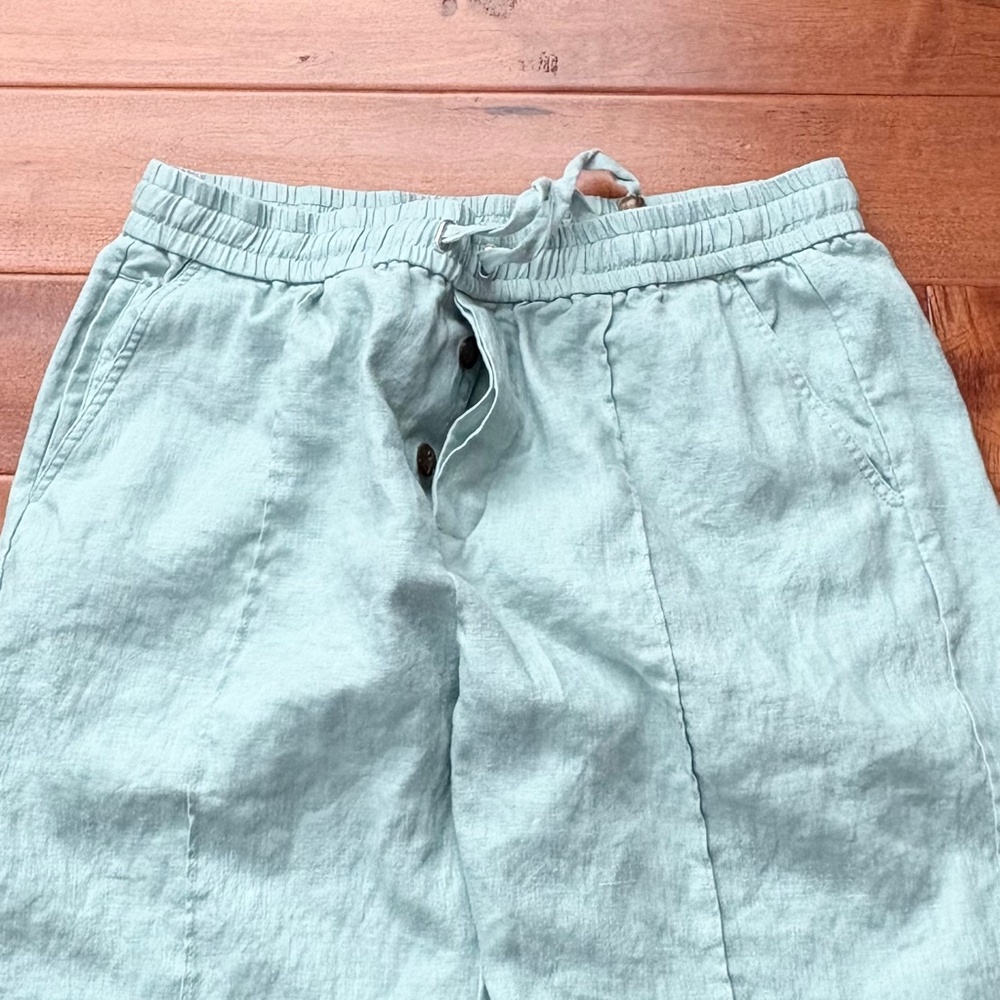 TOMBOLO Easy-Going‎ Pants (Hazy Blue  Linen) Womens XL Wide leg - Picture 9 of 15